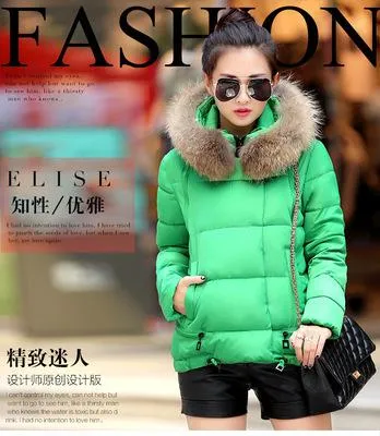 Women Fur Collar Hooded down Jacket cold weather winter warm cotton coat fashion casual warm hooded jacket snow overcoat coat
