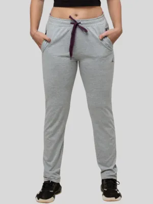 Women Light Grey Melange Solid Track Pants & Joggers WALKIN TRACK_LG-ML