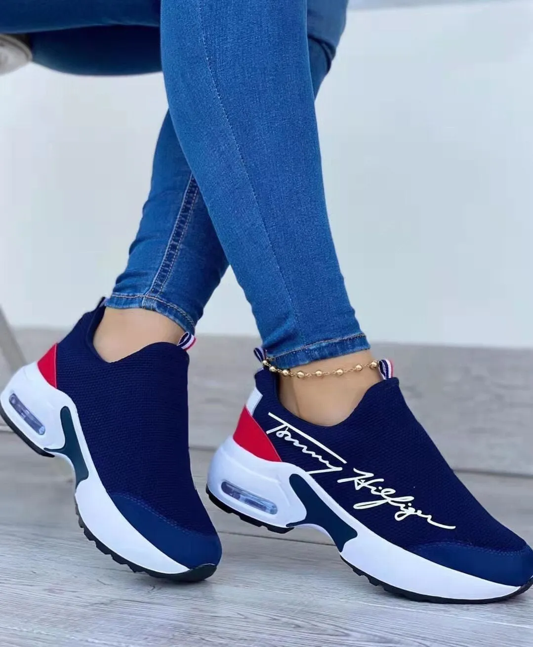 Women's Casual Breathable Walking Wedges Sneakers