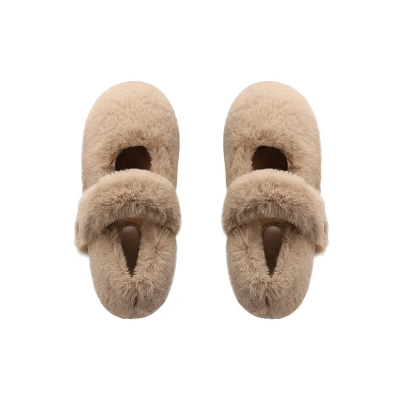 Women's Grape Mom Cute Fleece-lined Thermal Furry With Women's Shoes