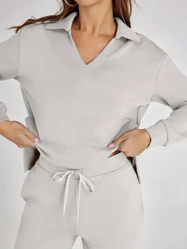 Women’s Lounge Set – Relaxed Fit – Soft Fabric – Drawstring Waist – Two-Piece Set