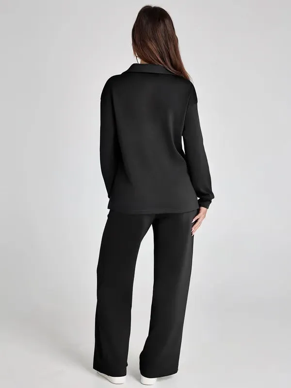 Women’s Lounge Set – Relaxed Fit – Soft Fabric – Drawstring Waist – Two-Piece Set