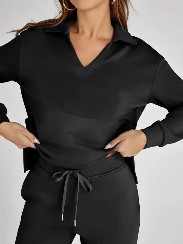 Women’s Lounge Set – Relaxed Fit – Soft Fabric – Drawstring Waist – Two-Piece Set