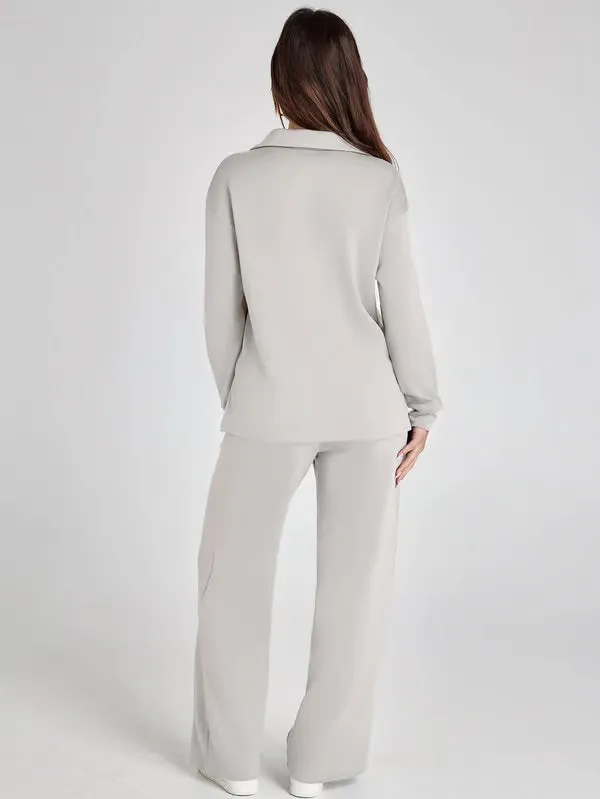 Women’s Lounge Set – Relaxed Fit – Soft Fabric – Drawstring Waist – Two-Piece Set