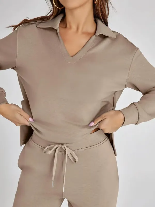 Women’s Lounge Set – Relaxed Fit – Soft Fabric – Drawstring Waist – Two-Piece Set