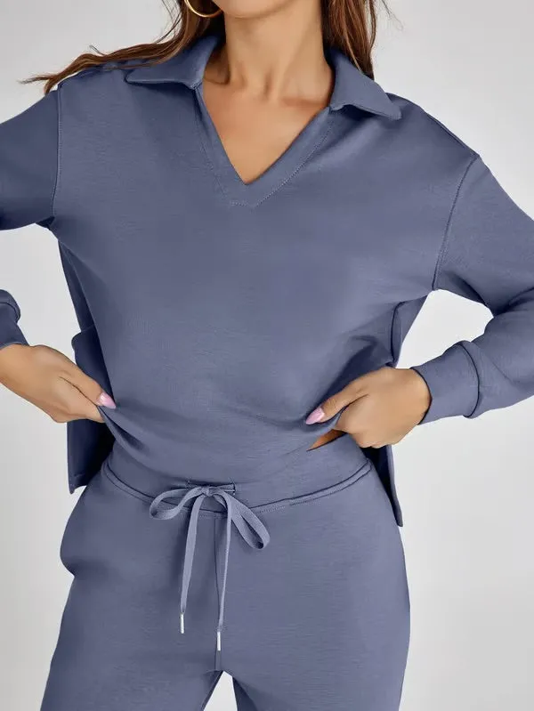 Women’s Lounge Set – Relaxed Fit – Soft Fabric – Drawstring Waist – Two-Piece Set
