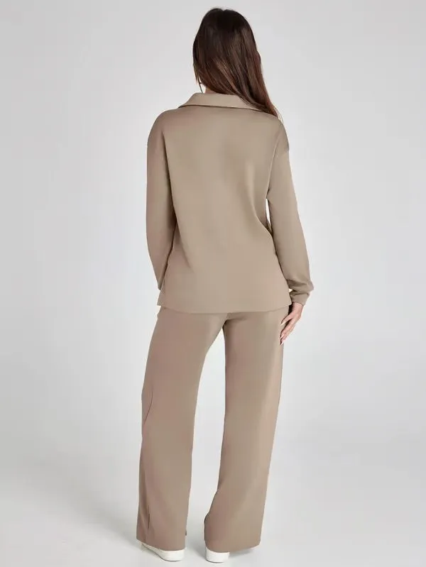 Women’s Lounge Set – Relaxed Fit – Soft Fabric – Drawstring Waist – Two-Piece Set