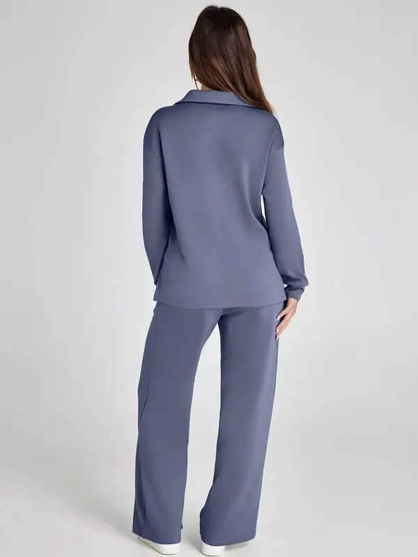Women’s Lounge Set – Relaxed Fit – Soft Fabric – Drawstring Waist – Two-Piece Set