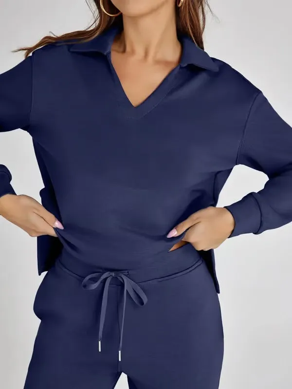 Women’s Lounge Set – Relaxed Fit – Soft Fabric – Drawstring Waist – Two-Piece Set