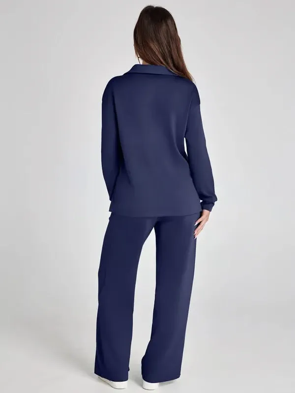 Women’s Lounge Set – Relaxed Fit – Soft Fabric – Drawstring Waist – Two-Piece Set