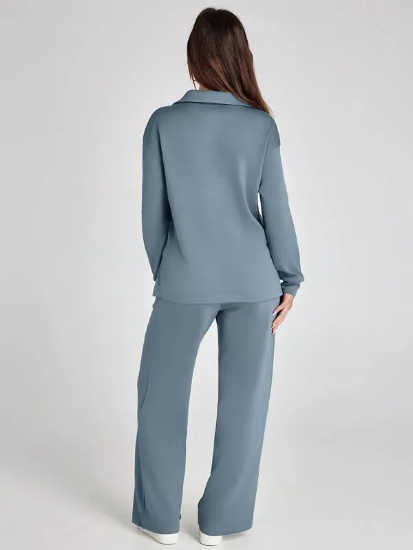 Women’s Lounge Set – Relaxed Fit – Soft Fabric – Drawstring Waist – Two-Piece Set