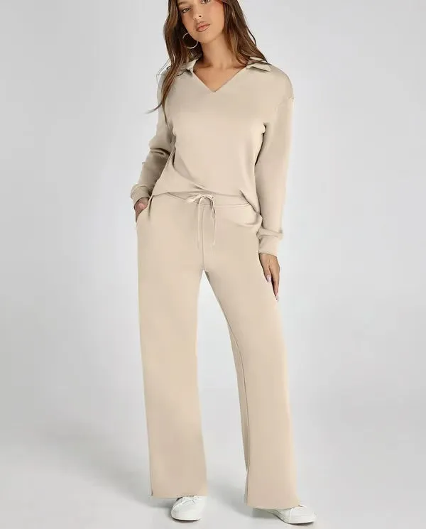 Women’s Lounge Set – Relaxed Fit – Soft Fabric – Drawstring Waist – Two-Piece Set