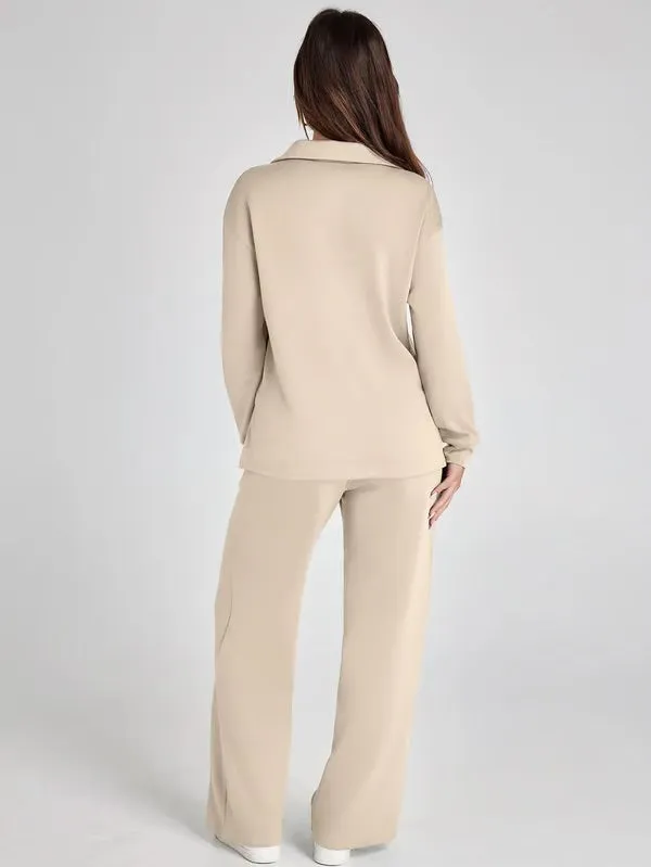 Women’s Lounge Set – Relaxed Fit – Soft Fabric – Drawstring Waist – Two-Piece Set