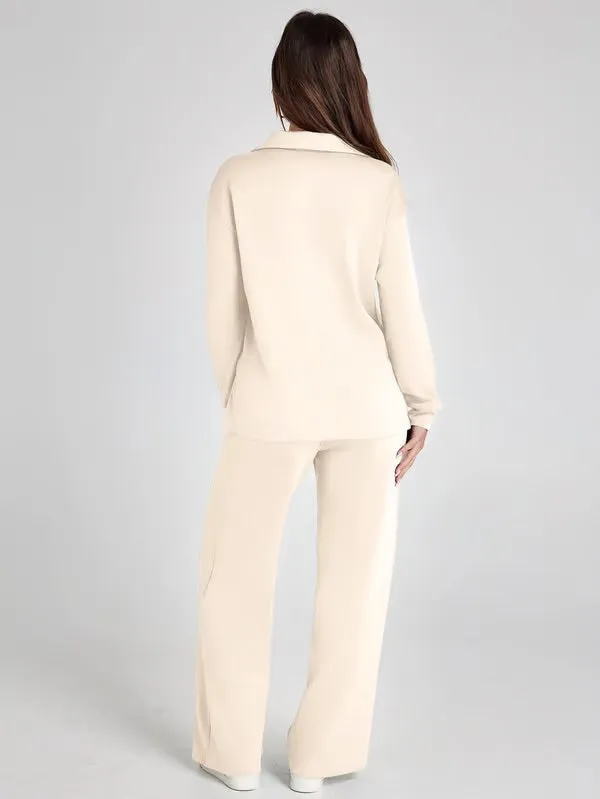 Women’s Lounge Set – Relaxed Fit – Soft Fabric – Drawstring Waist – Two-Piece Set
