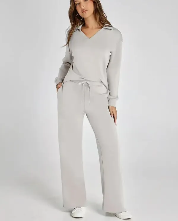 Women’s Lounge Set – Relaxed Fit – Soft Fabric – Drawstring Waist – Two-Piece Set