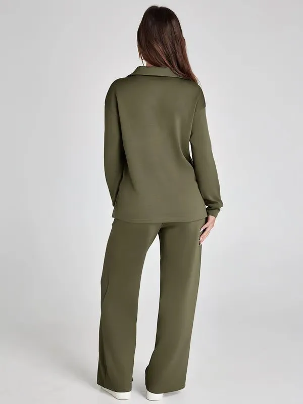 Women’s Lounge Set – Relaxed Fit – Soft Fabric – Drawstring Waist – Two-Piece Set