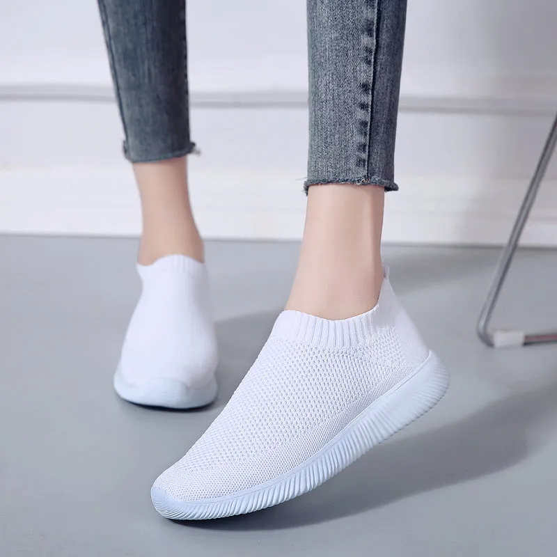 Womens Plus Size 43 Breathable Sneakers | Women Slip on Soft Ladies Casual Running Shoes