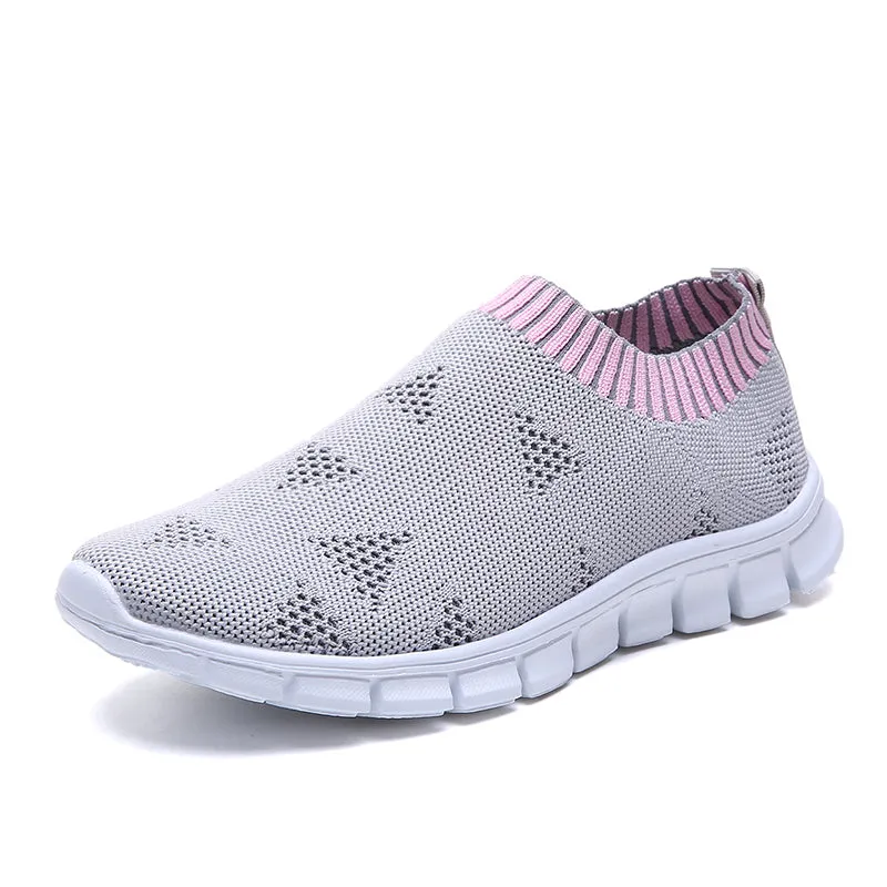 Womens Plus Size 43 Breathable Sneakers | Women Slip on Soft Ladies Casual Running Shoes