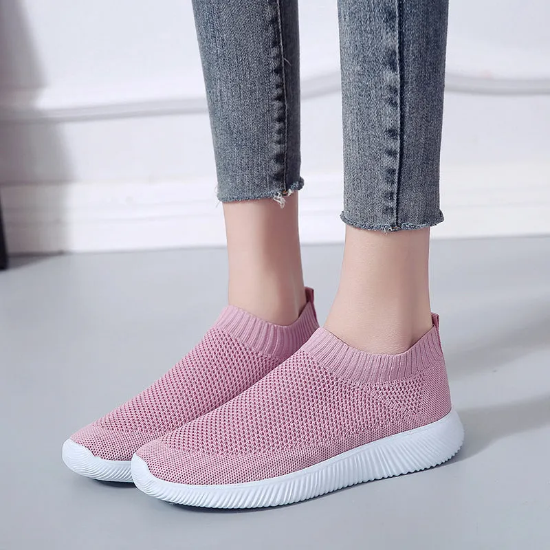 Womens Plus Size 43 Breathable Sneakers | Women Slip on Soft Ladies Casual Running Shoes