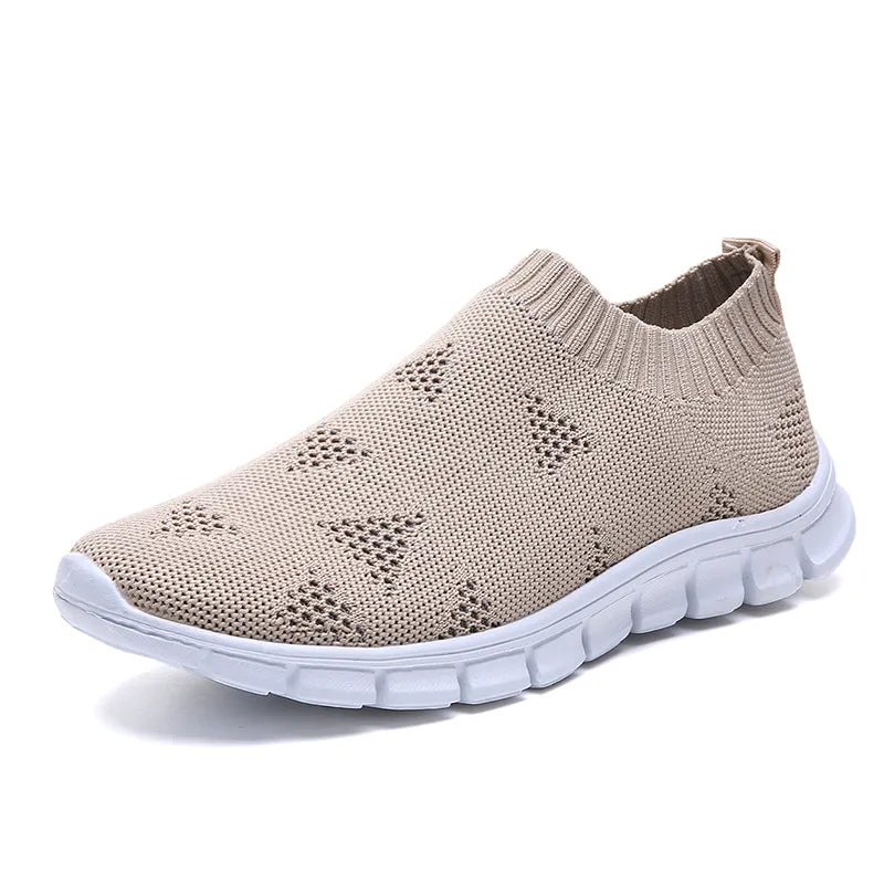 Womens Plus Size 43 Breathable Sneakers | Women Slip on Soft Ladies Casual Running Shoes