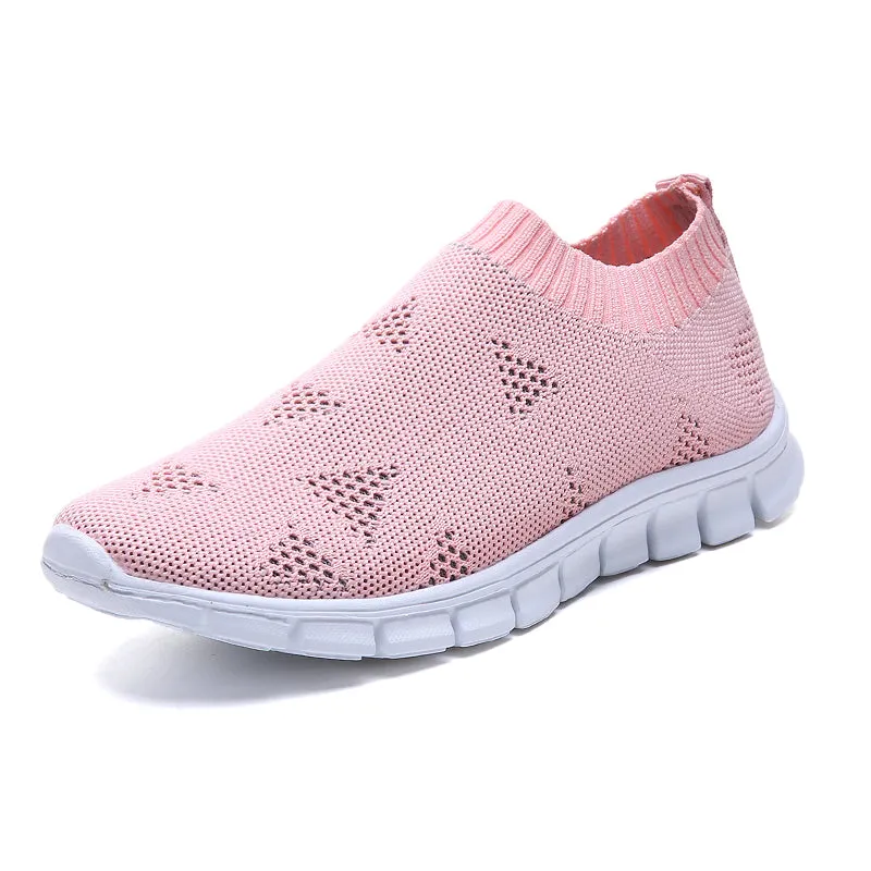 Womens Plus Size 43 Breathable Sneakers | Women Slip on Soft Ladies Casual Running Shoes