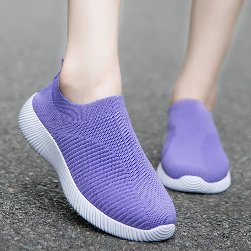 Womens Plus Size 43 Breathable Sneakers | Women Slip on Soft Ladies Casual Running Shoes