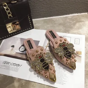 Women's Slippers Casual Slip Crystal Beach Shoes