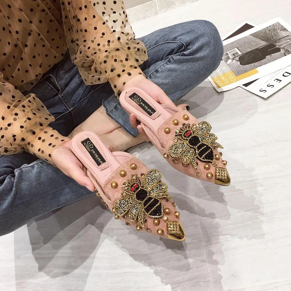 Women's Slippers Casual Slip Crystal Beach Shoes