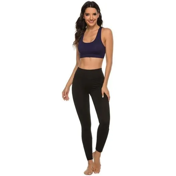 Womens Strappy Sports Bra Mesh Open Back Sports Bra for Workout Yoga Gym C-blue