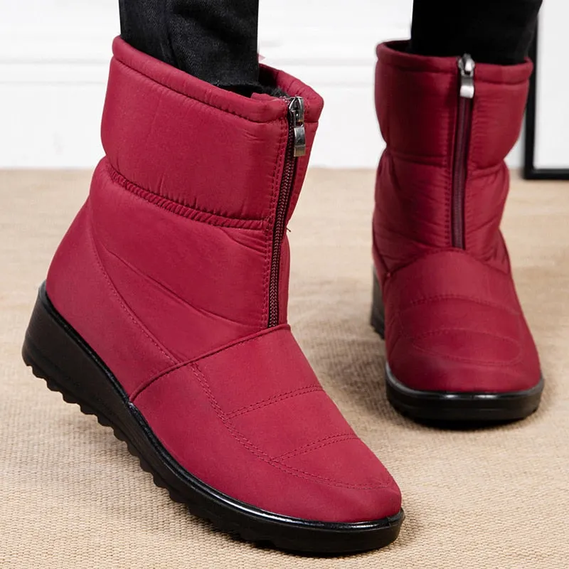 Womens Winter Boots Low Heels Ankle Boot For Snowy Weather