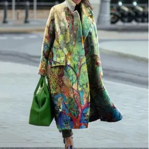 Women's Winter Graphic Coat | Oversized