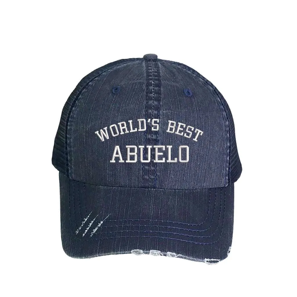 World’s Best Abuelo Embroidered Distressed Trucker Hat