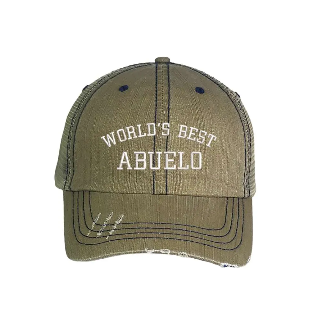 World’s Best Abuelo Embroidered Distressed Trucker Hat