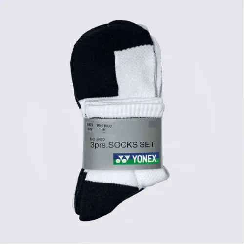 YONEX Quarter Socks 8423 Black & White