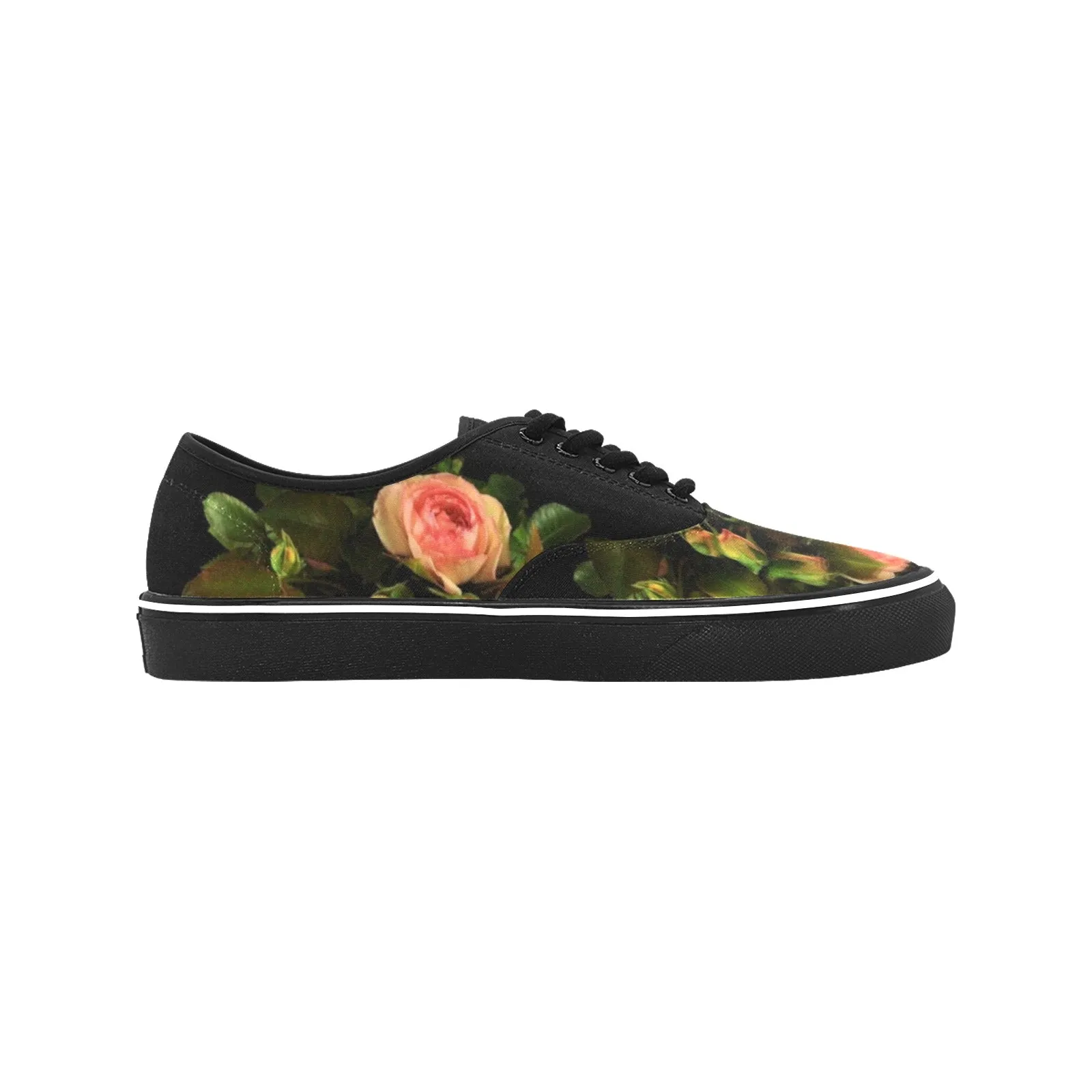 Zahrah Rose Low Top  Canvas Shoes- Black Sole