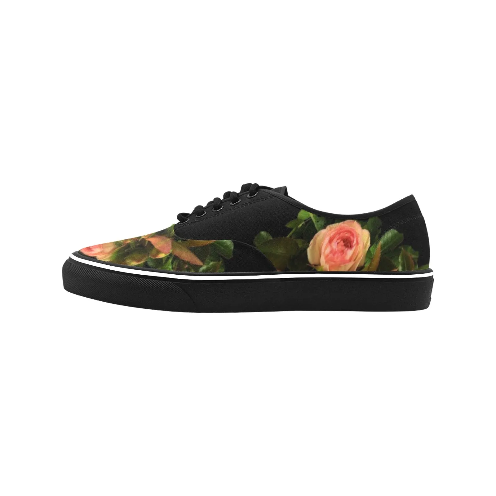 Zahrah Rose Low Top  Canvas Shoes- Black Sole